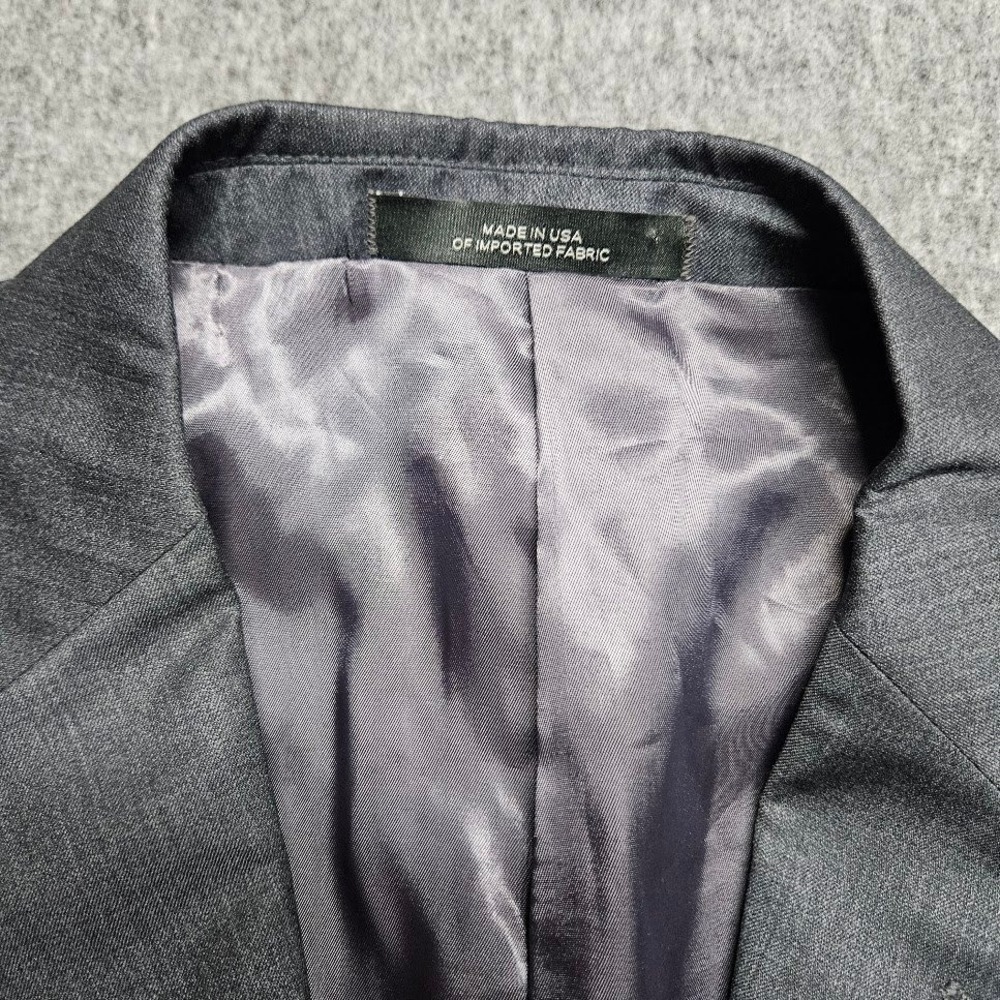 Saks Fifth Avenue Blazer Mens 42R Grey Ermenegildo Zegna Wool Sport Coat - Picture 5 of 15